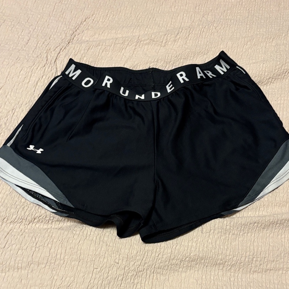 Under Armour Women's Black and Gray Athletic Shorts